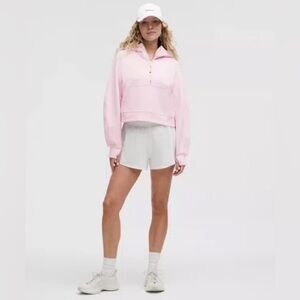 Lululemon Scuba Oversized Half Zip Hoodie size M/L Pink Organza/Gold PNKO/GOLD